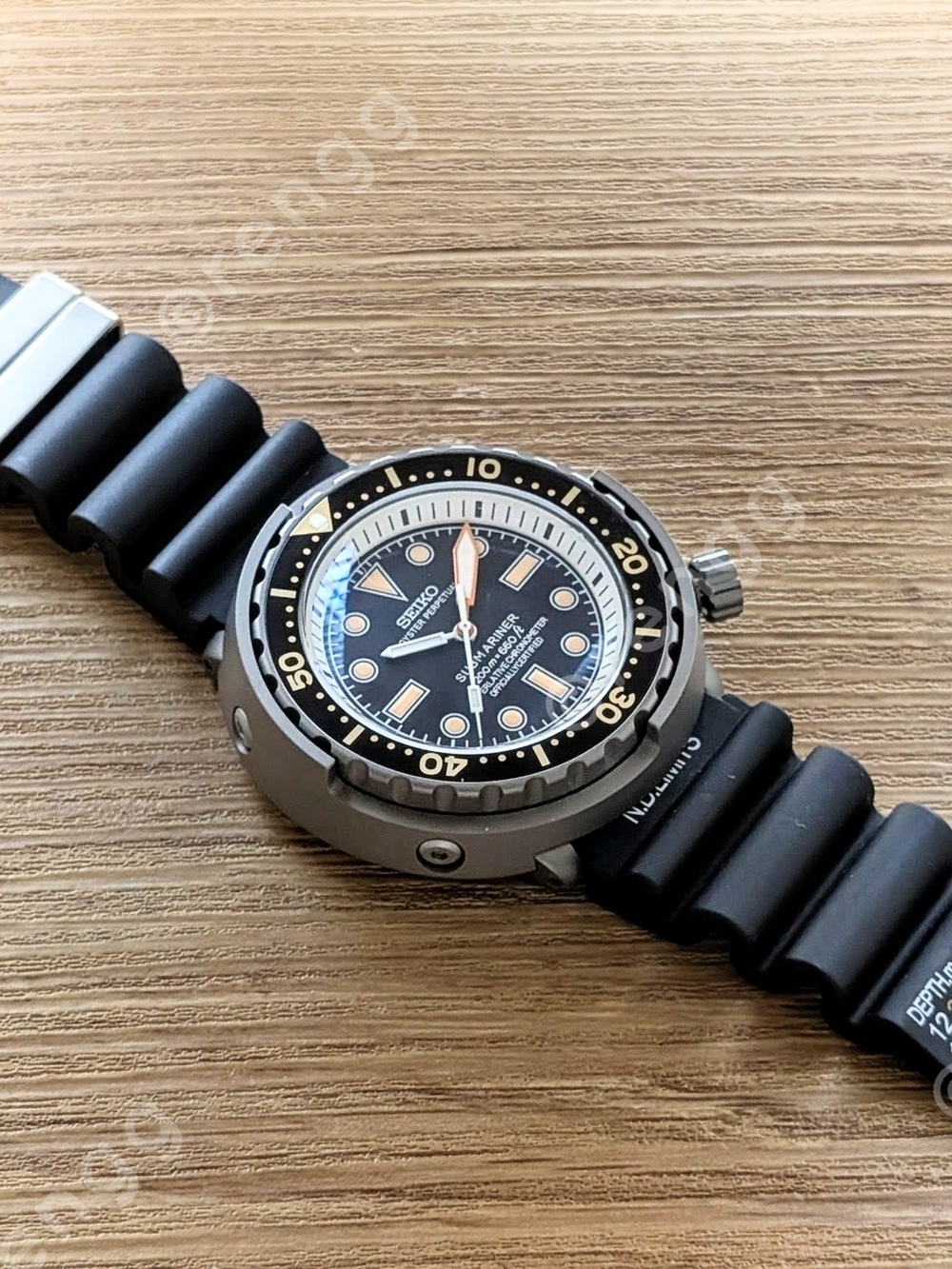 Titanium Tuna Canned Black Seiko Men’s Diver Mod Watch 47mm Sapphire AR Coated - Picture 8 of 11